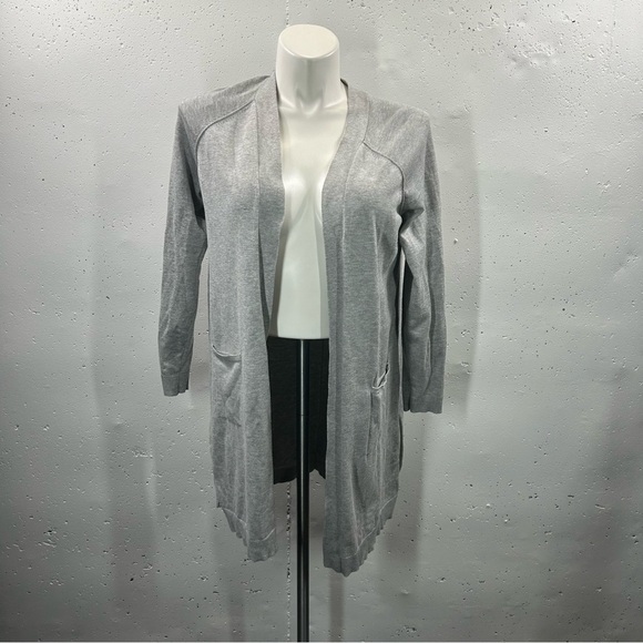 A&I Gray Open Front Long Sleeve Cardigan L - Picture 1 of 6